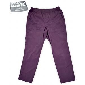 Eddie Bauer Voyager Chino Pull On Pants Womens Medium Purple Hiking Outdoor